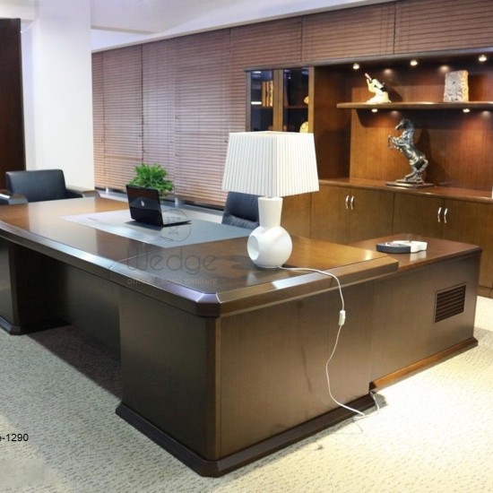 مكتب عصري MDF إسباني مع قشرة طبيعية وسايد جانبي ووحدة أدراج