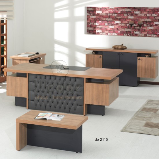 مكتب مودرن خشب MDF إسباني مع سايد جانبي وترابيزة استقبال