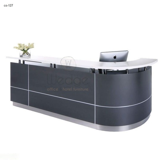 كاونتر استقبال خشب كونتر وMDF بمقاسات 240×60×80 وارتفاع 114 سم