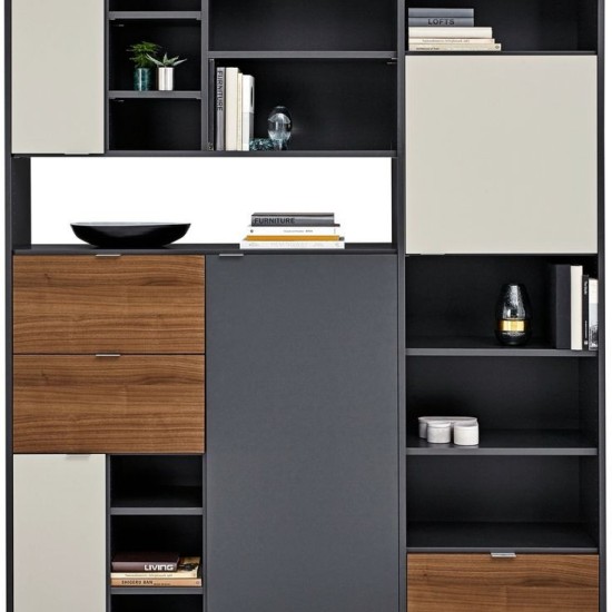 مكتبة خشبية مودرن مصنوعة من خشب MDF الإسباني مع طبقة LPL