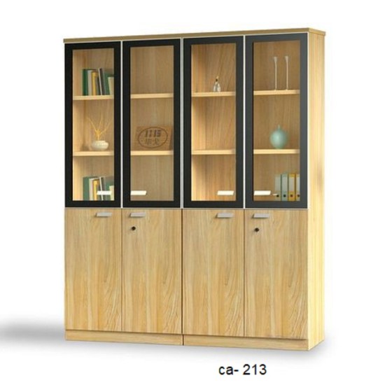 صورة لمكتبة ملفات مودرن بأرفف خشبية وتصميم عصري