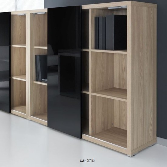 صورة لمكتبة ملفات مودرن بأرفف خشبية وتصميم عصري