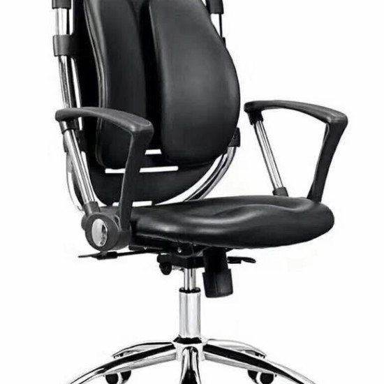  كرسي جلد هيدروليك بظهر مريح ويدين ثابتة