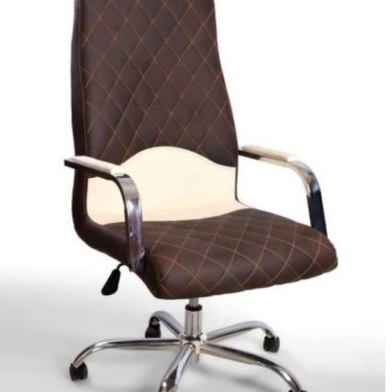 كرسي مدير جلد بتصميم سابوكسات مربع وعصري