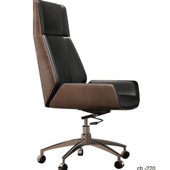 كرسي مودرن خشبي بدون يدات بظهر وقاعدة خشب أنيق