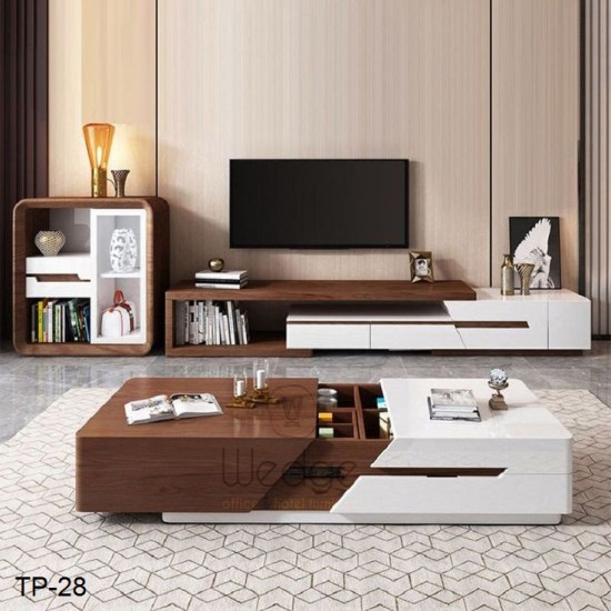 ترابيزة استقبال خشب MDF روماني مقاومة للعوامل الجوية مع أدراج داخلية