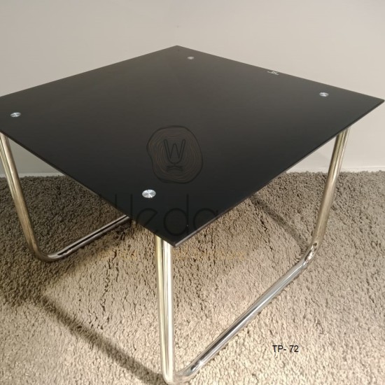 ترابيزة استقبال بزجاج سيكوريت 10مم وشاسيه استانلس مقاوم للصدأ