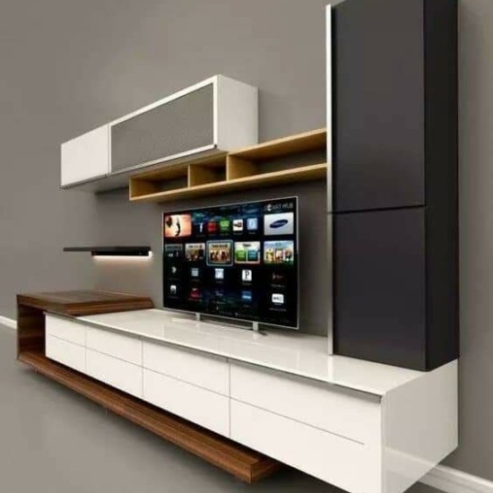 مكتبة تلفزيون خشبية رومانية مقاومة للعوامل الجوية